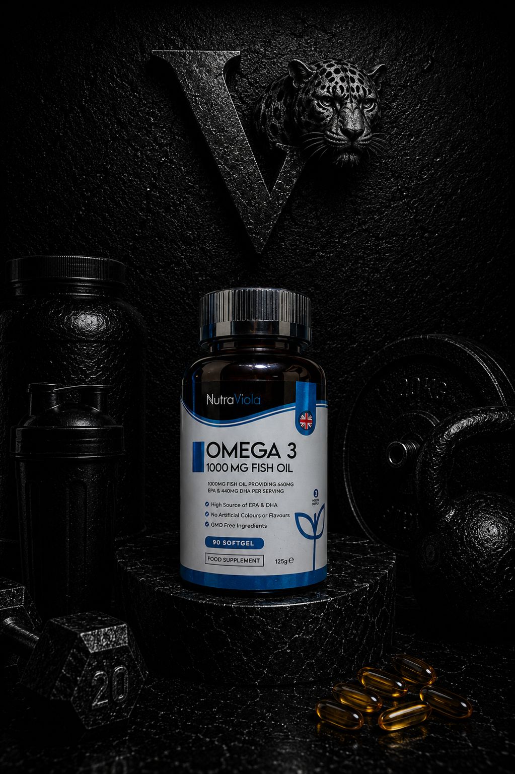 NutraViola Omega 3 1000mg Fish Oil (125g)